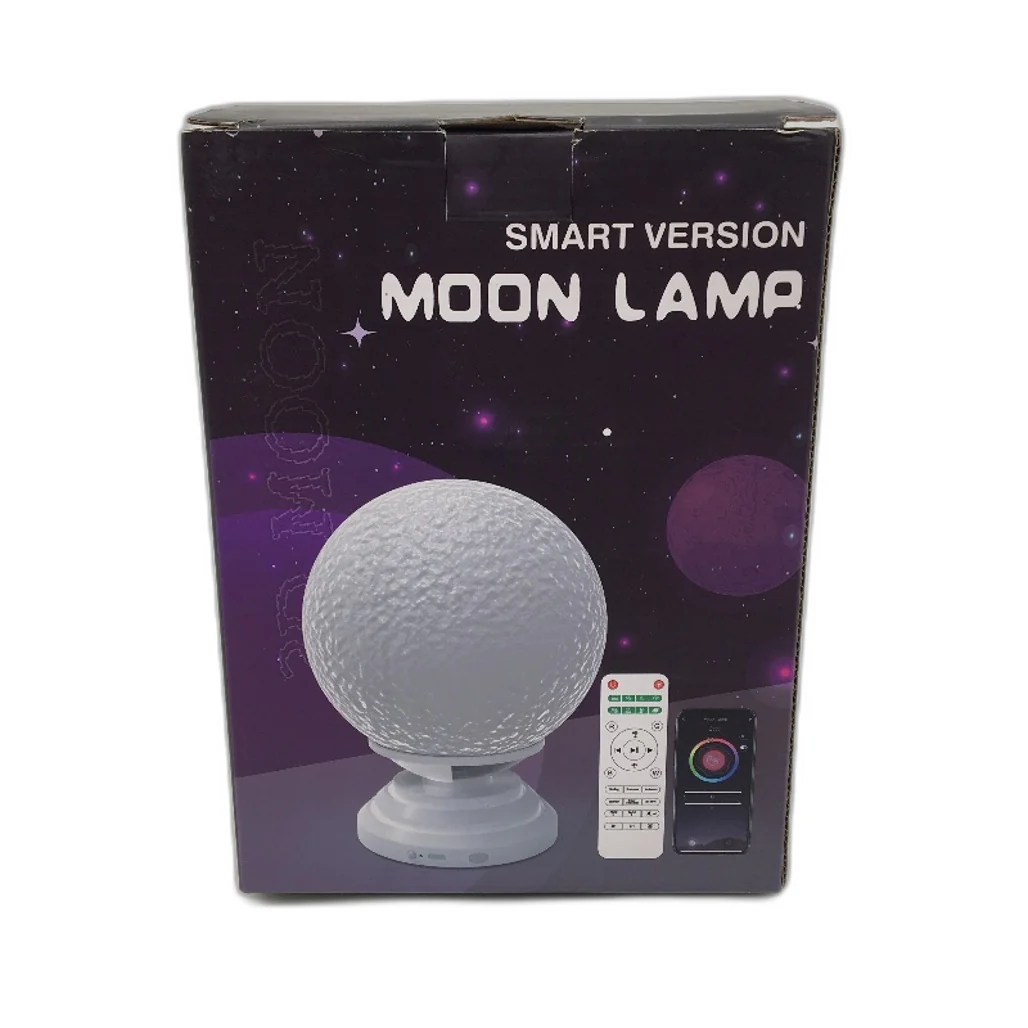 Smart Slow Rotating RGB Moon Lamp with Ambient Calm Sounds in White NEW - Image 6