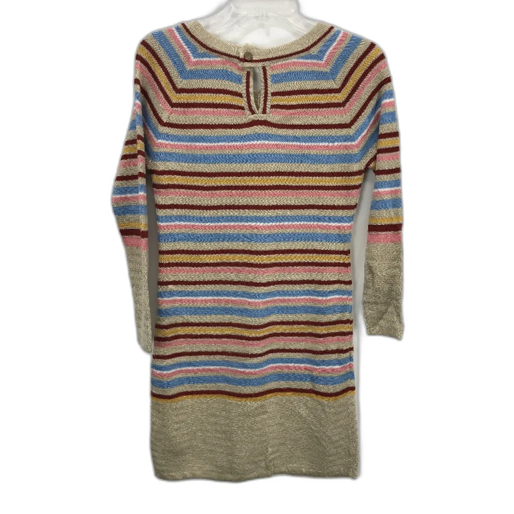 Pink Women Gold Fleck Multicoloured Striped Knit Jumper Ladies Size S NEW - Image 2