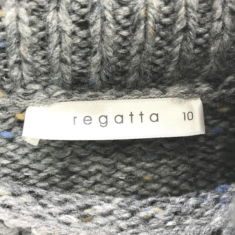 Regatta Grey Scallop Round Neck Chunky Style Knit Top Ladies Size 10 NEW - Image 3