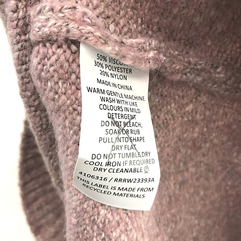 Regatta Pink High Roll Neck Ribbed Sleeve Knit Top Ladies Size 10 NEW - Image 4