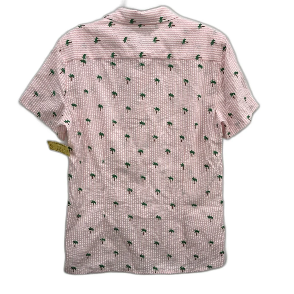 Kenji Pink Palm Tree Design Button Up Slim Fit Summer Shirt Mens Sz M NEW - Image 2