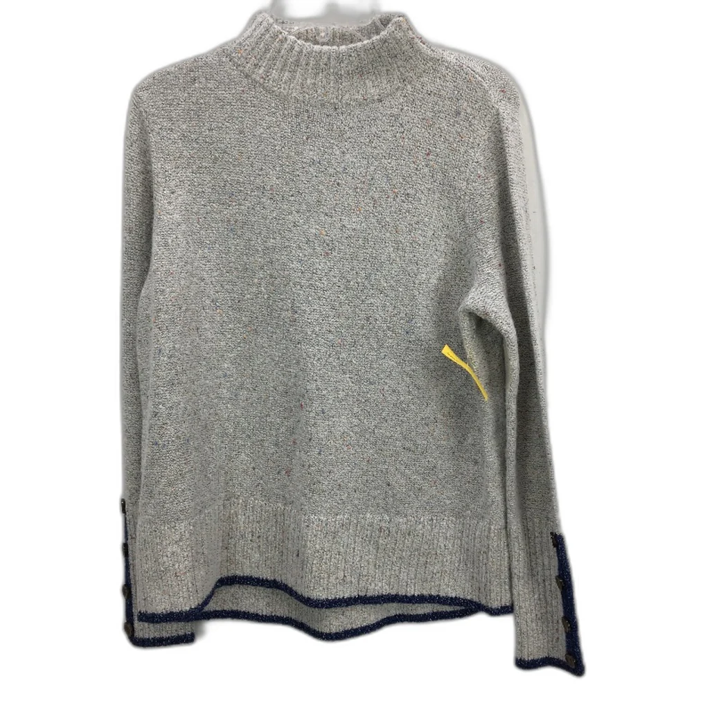 Regatta Silver Grey Fleck Ribbed Neck Small Gauge Knit Jumper Ladies Sz 10 NEW