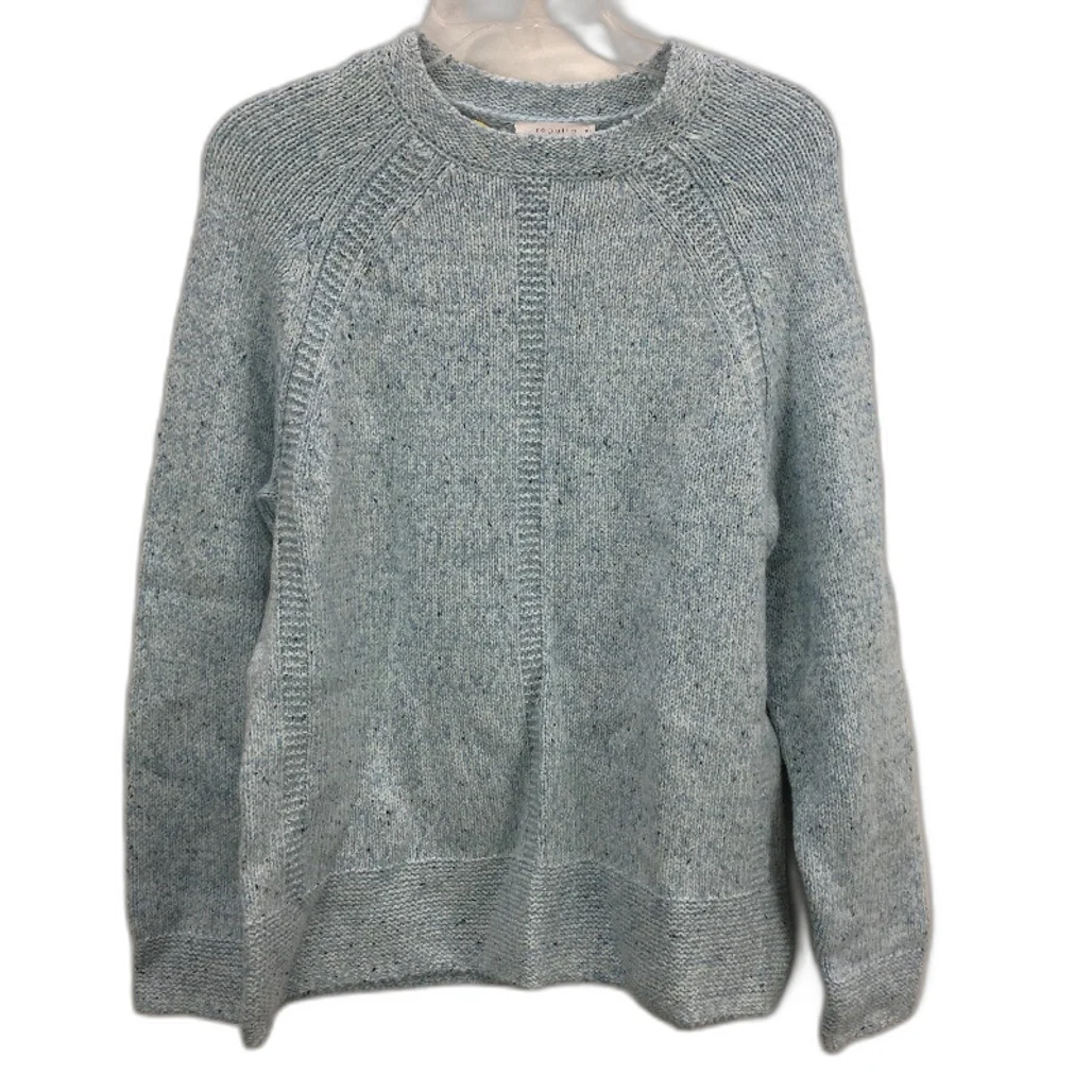 Regatta Light Blue Fleck Raglan Sleeve Pearl Knit Jumper Ladies Sz 10 NEW