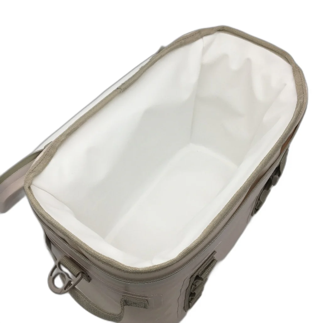 Outdoors Adventurer Water Resistant Insulated Cream 12 Can Cooler Bag & Strap - Image 6