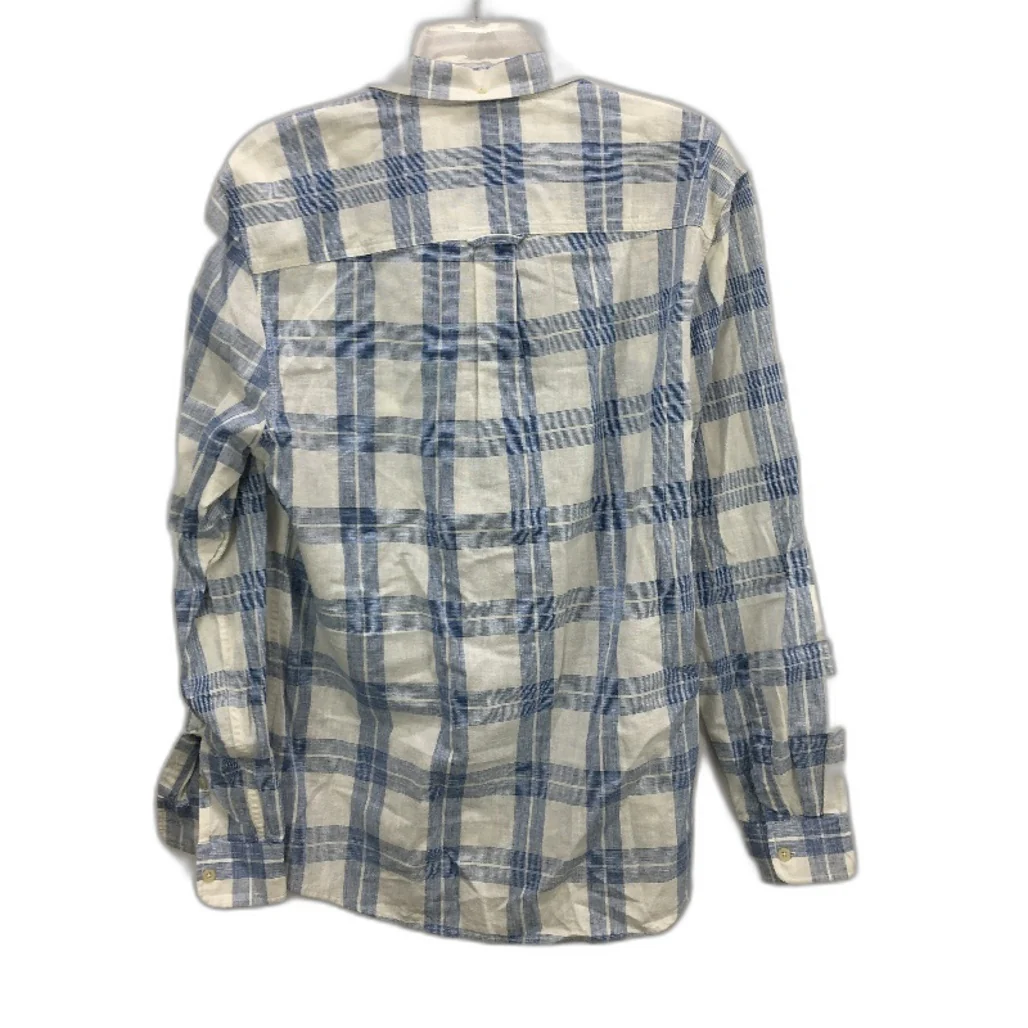 Jeanswest Plaid Blue & White Patterned Long Sleeve Shirt Mens Size Medium - Image 2