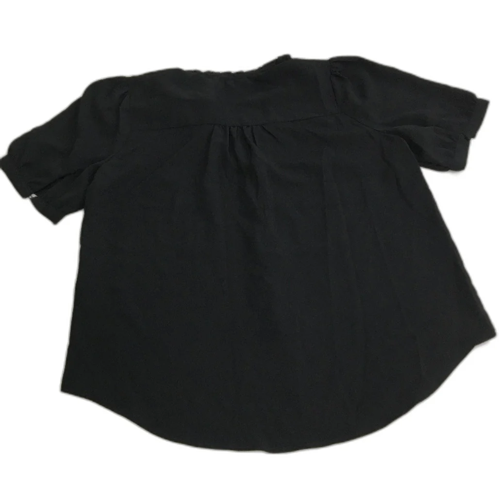 Portmans Kelsie Black Polyester Short Sleeve Button Through Top Ladies Size AU 8 NEW - Image 2