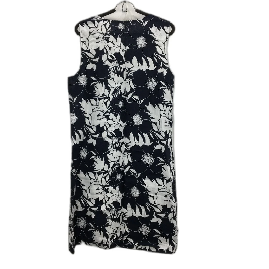 Jacqui.E Lola Linen Floral Black & White Shift Dress for Women, Size AU 12 NEW - Image 2
