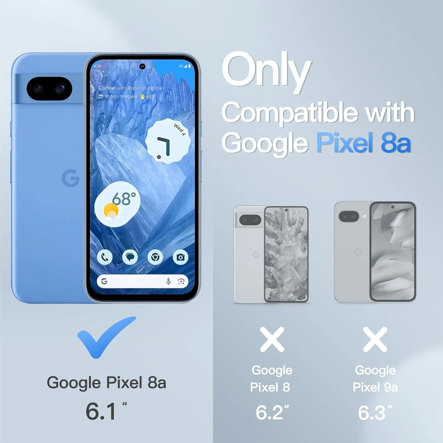 JETech Matte Basic Cases Case for Google Pixel 8a 6.1-Inch Frosted DEMO - Image 2