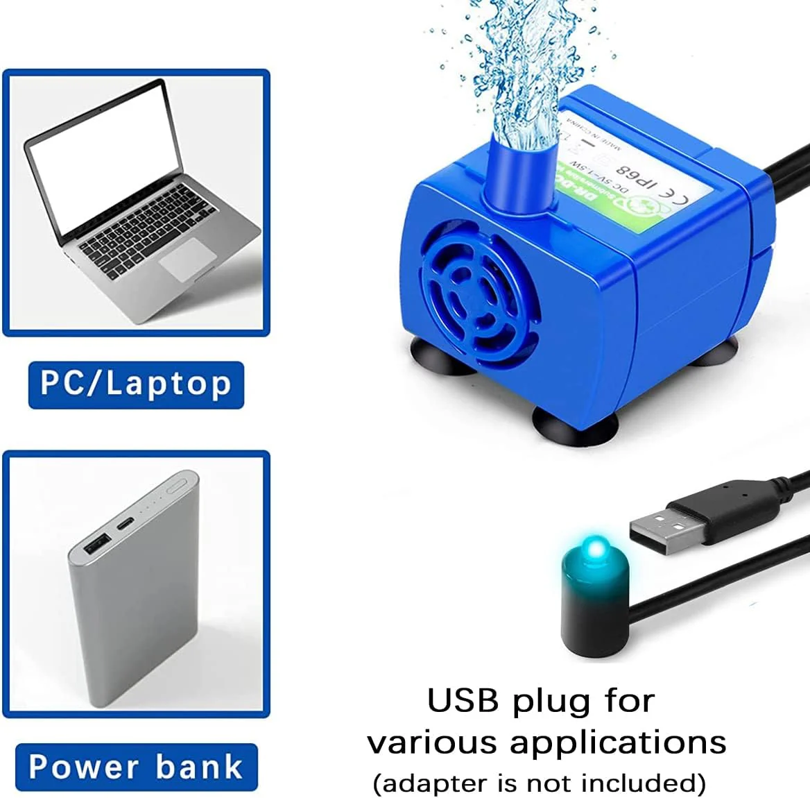 MAOCG Blue Fountains Pet Water Fountain Pump Replacement Accessory for DEMO - Image 7