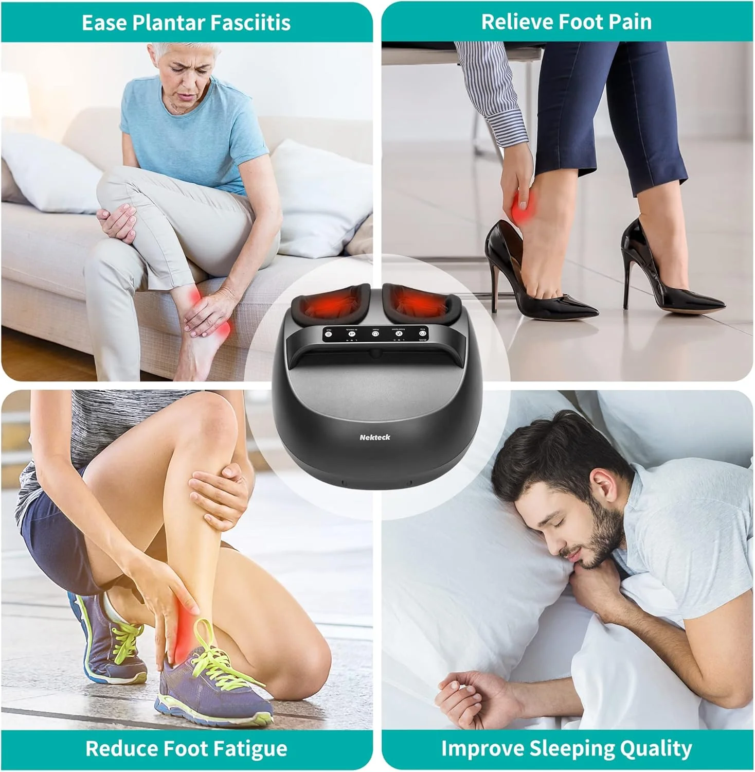 Nekteck Foot Massager Machine with Heat Shiatsu Deep Kneading DEMO - Image 6