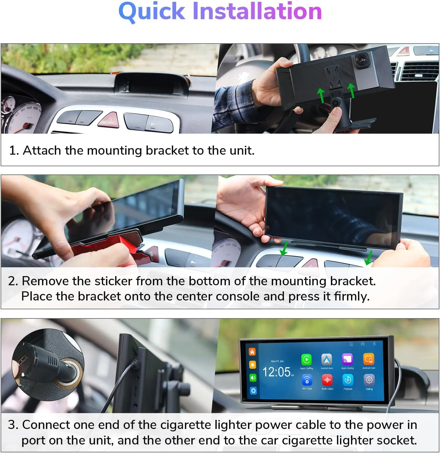 Eonon In-Dash Mounting Frame Wireless CarPlay Android Auto Portable Radio NEW - Image 5