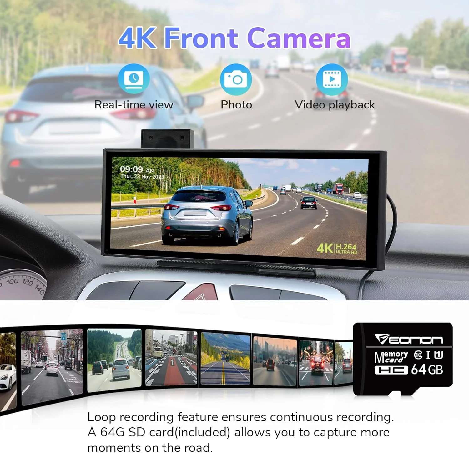 Eonon In-Dash Mounting Frame Wireless CarPlay Android Auto Portable Radio NEW - Image 8