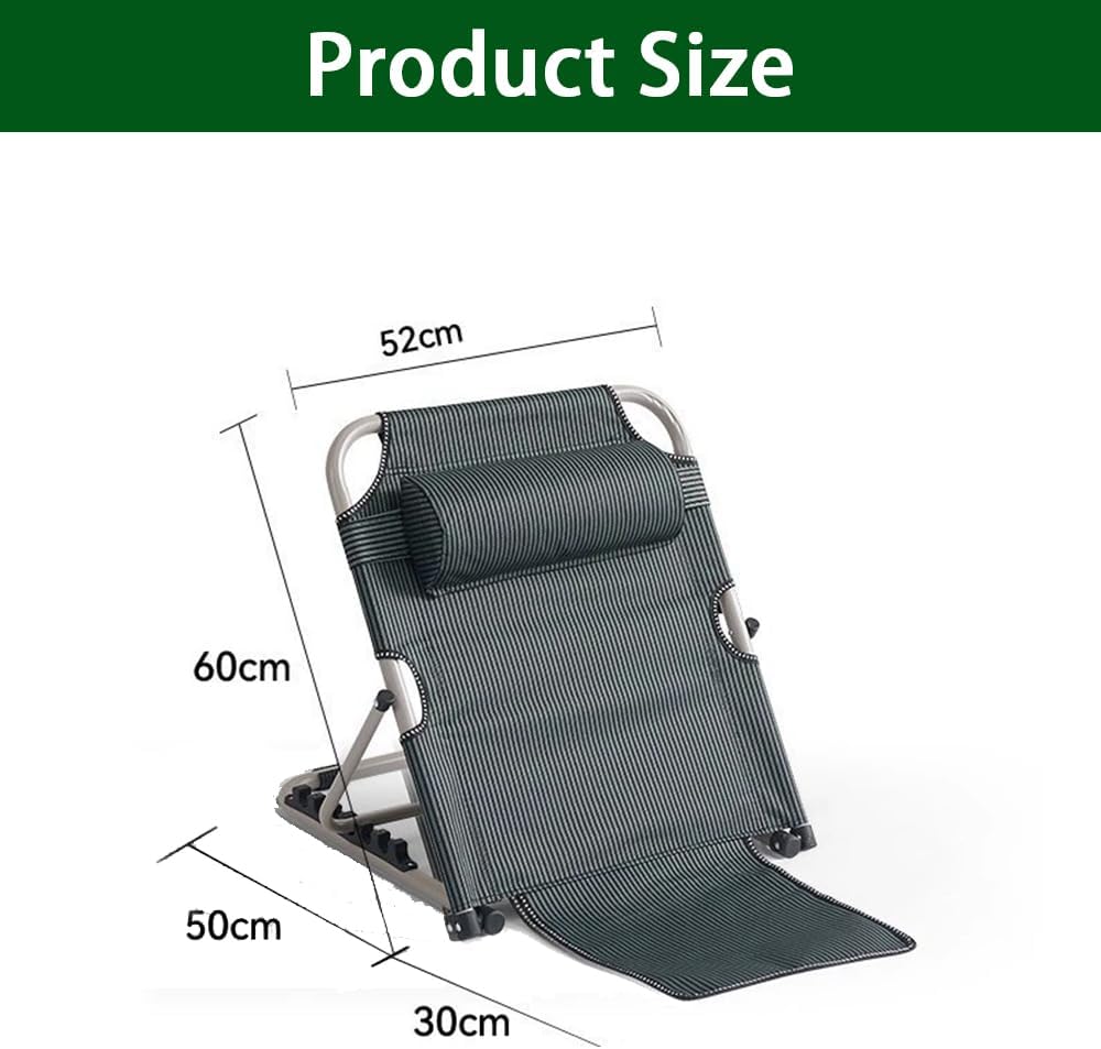 Adjustable Folding Reading Pillow with Backrest - Large Green Striped DEMO - Image 2