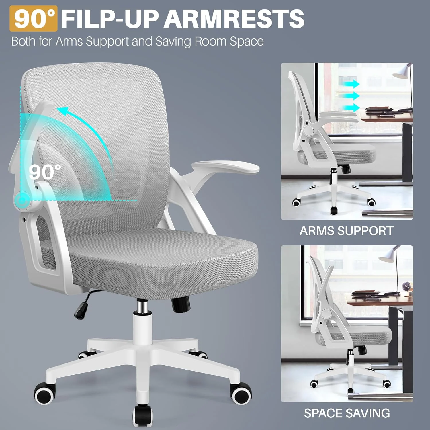 FelixKing Ergonomic Desk Chair Breathable Mesh Task Office with Wheels Size NEW - Image 8