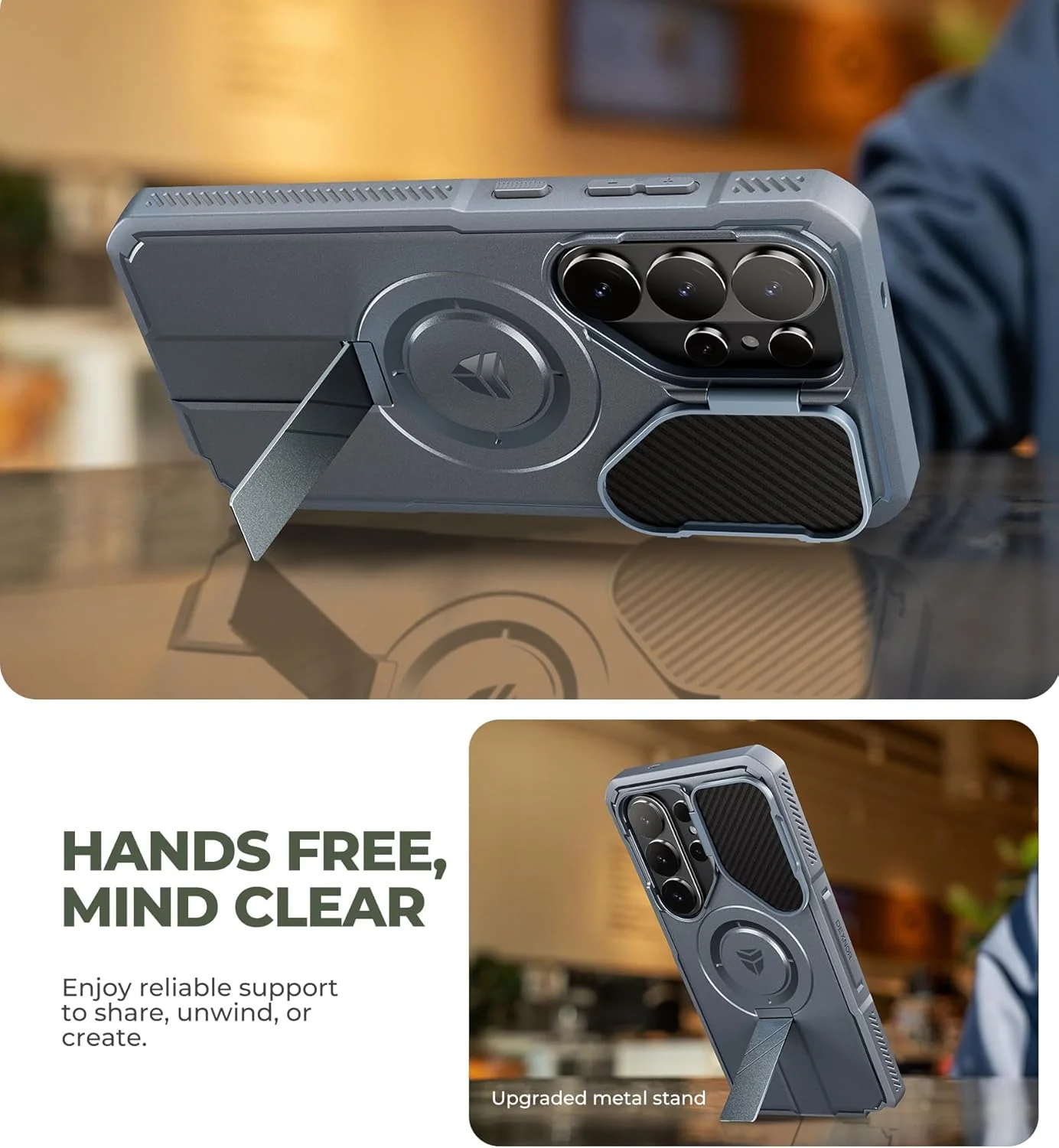 Dexnor Basic Case with Camera Cover and Adjustable Kickstand for Samsung DEMO - Image 3