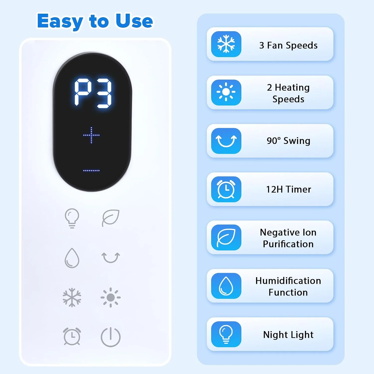 ADVWIN Air Heating Purifier with Humidifier, Negative Ion Filtration, for DEMO - Image 4