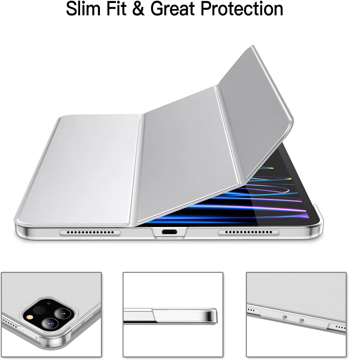 JETech Silver Cases iPad Pro 11-Inch 2022, 2021, 2020, 2018 Protective Case DEMO - Image 3