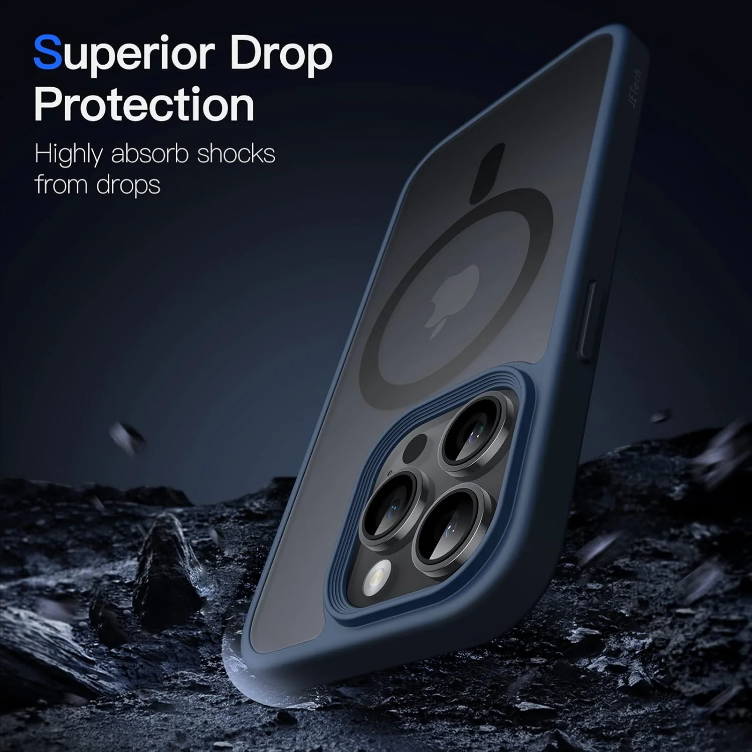 JETech Magnetic Basic Cases Case for iPhone 14 Pro 6.1-Inch Translucent Storm - Image 5