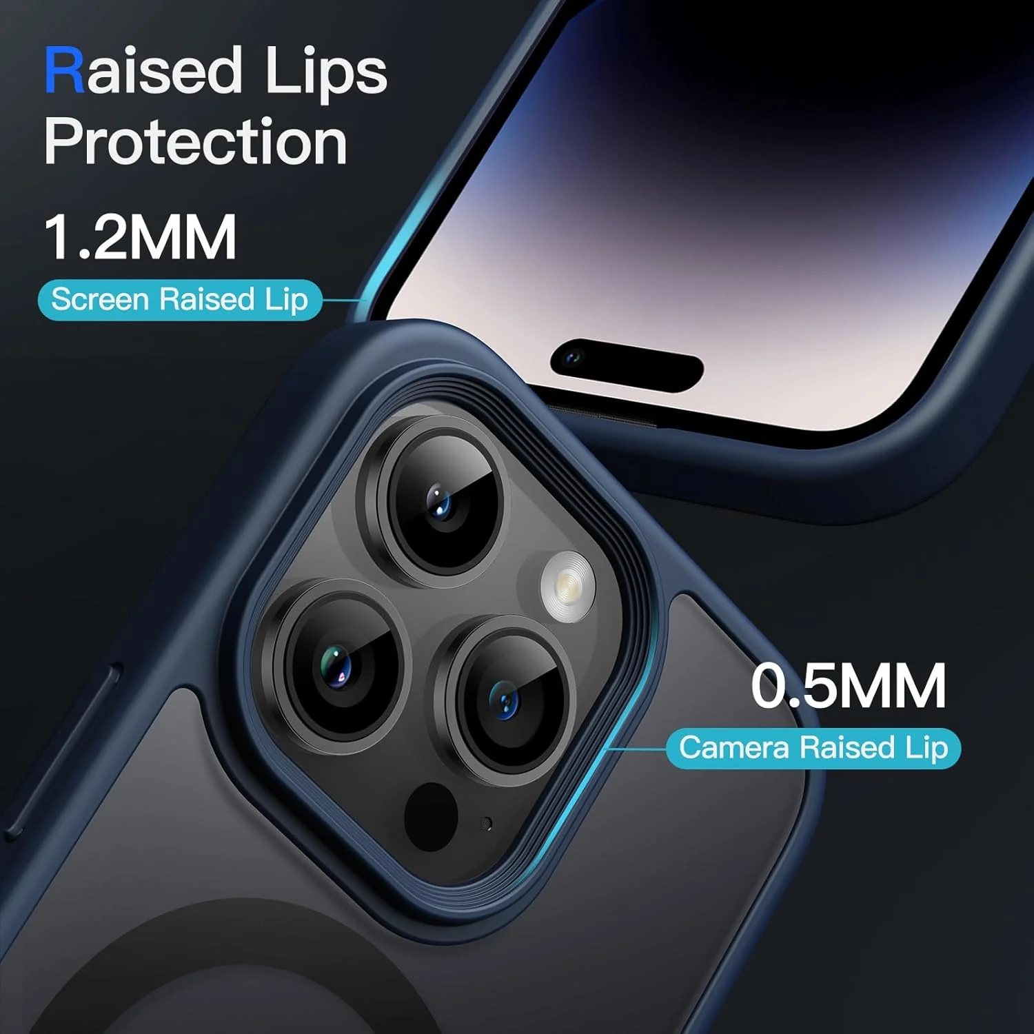 JETech Magnetic Basic Cases Case for iPhone 14 Pro 6.1-Inch Translucent Storm - Image 6