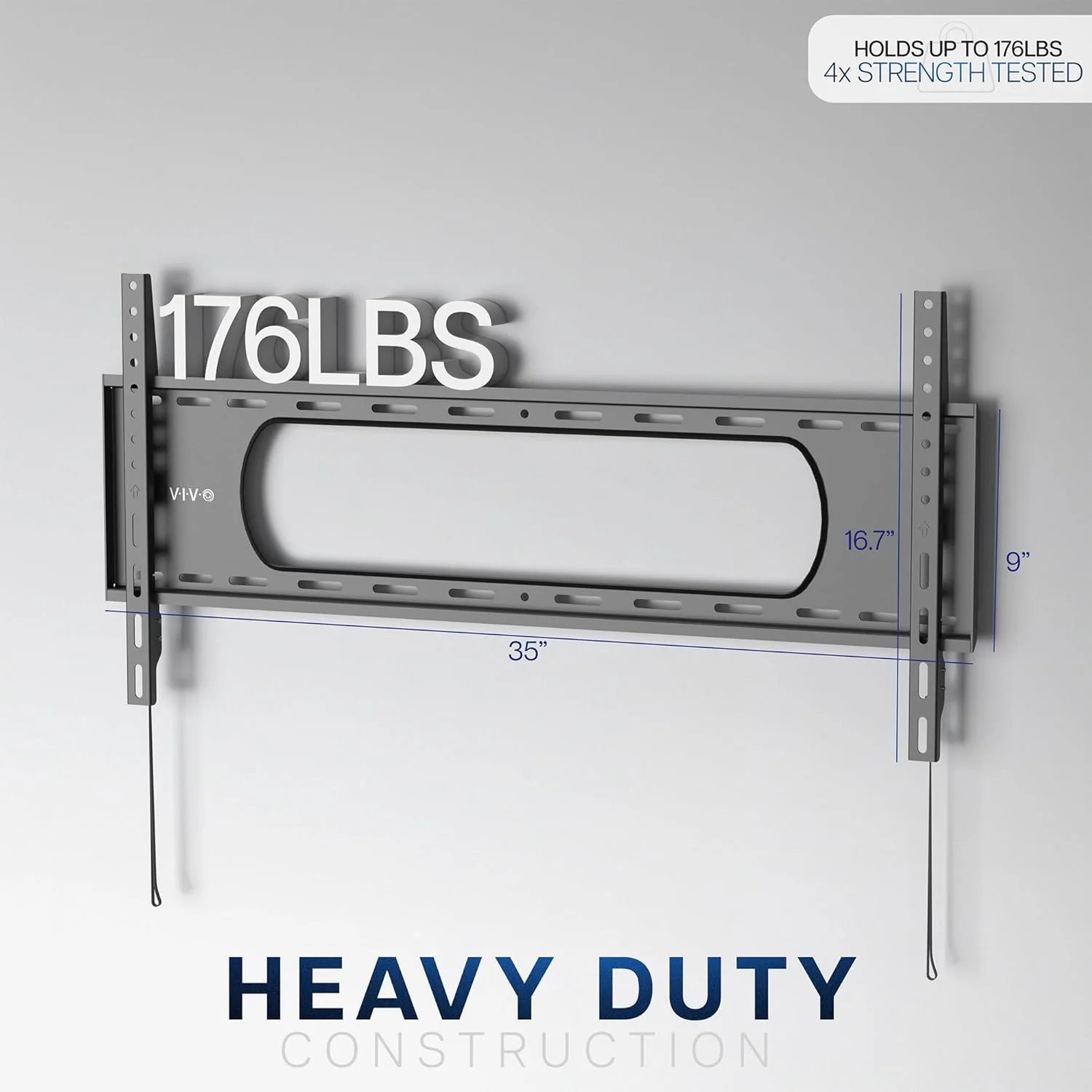 VIVO Heavy Duty TV Wall Mount for 43 to 90 Inch Screens Large Fixed Black NEW - Image 3
