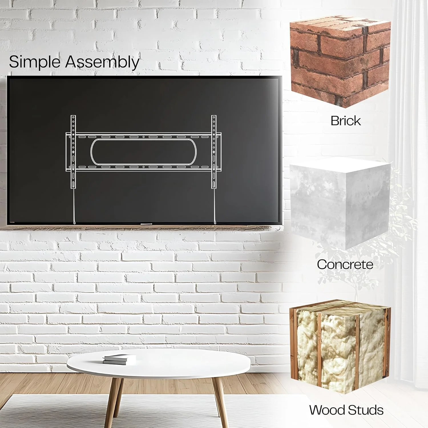 VIVO Heavy Duty TV Wall Mount for 43 to 90 Inch Screens Large Fixed Black NEW - Image 9