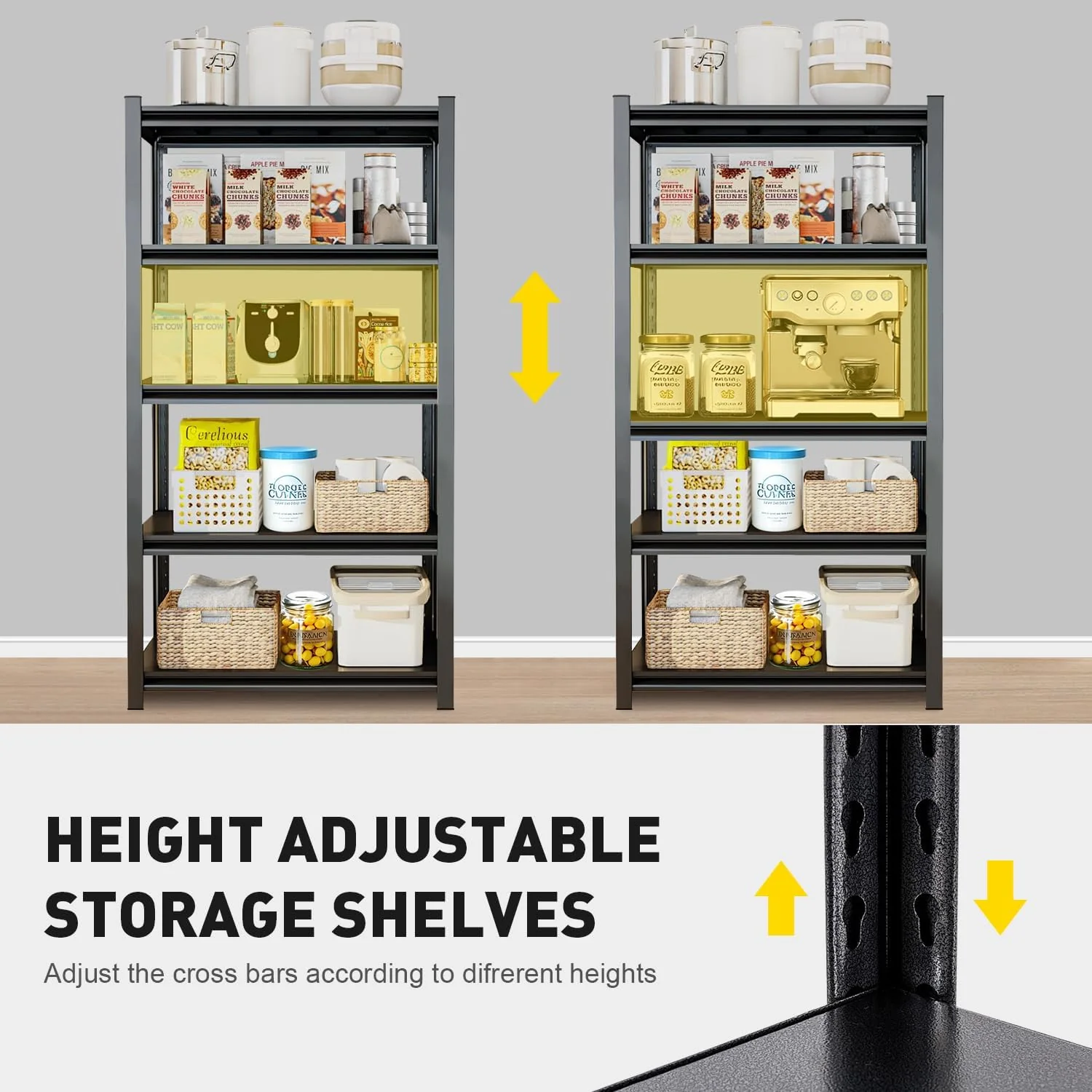 KZOBYD 5-Tier Adjustable Industrial Garage Shelving Unit Black 76*35*160cm DEMO - Image 4