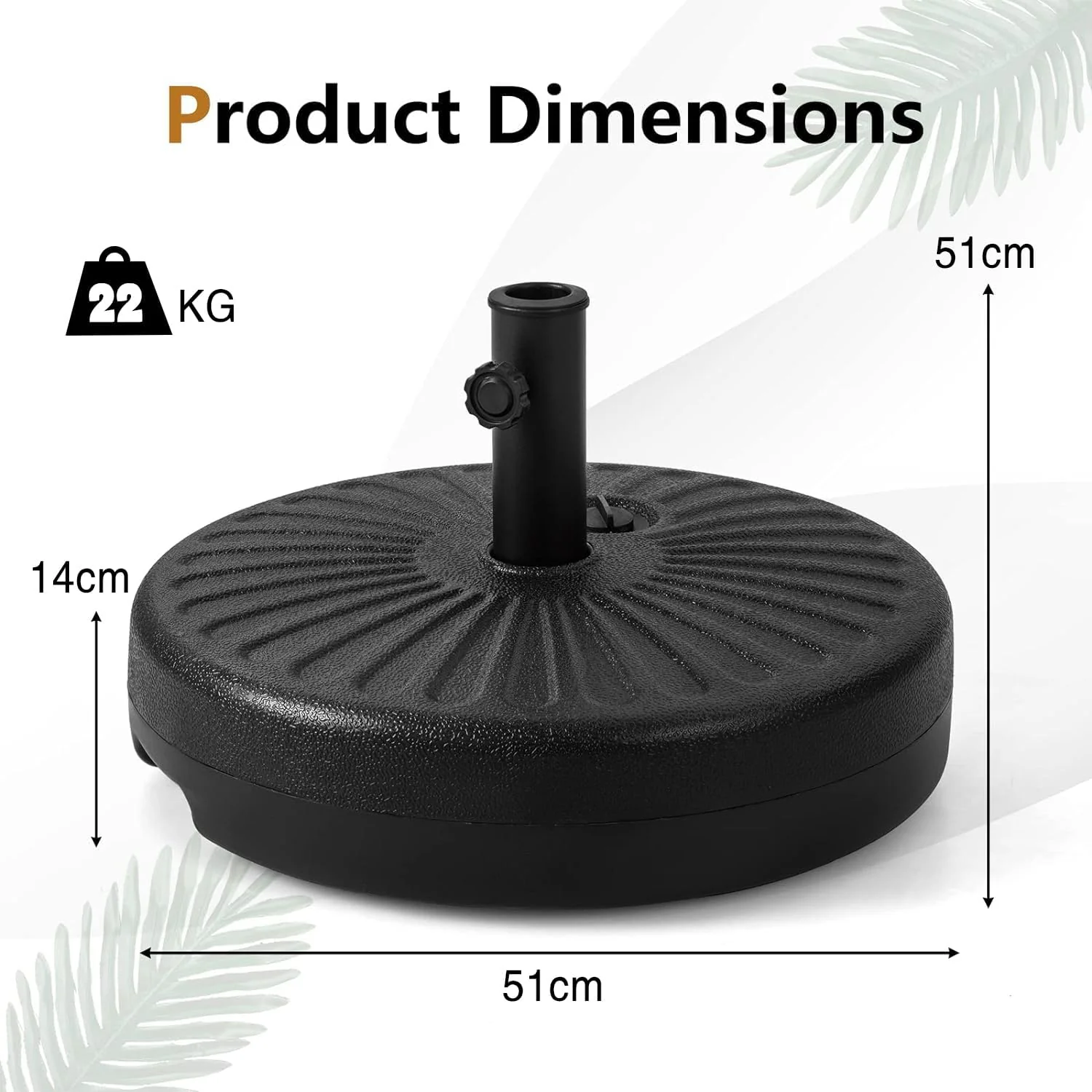 LIODUX 51cm Fillable Umbrella Base Stand Heavy Duty Water & Sand Filled DEMO - Image 4