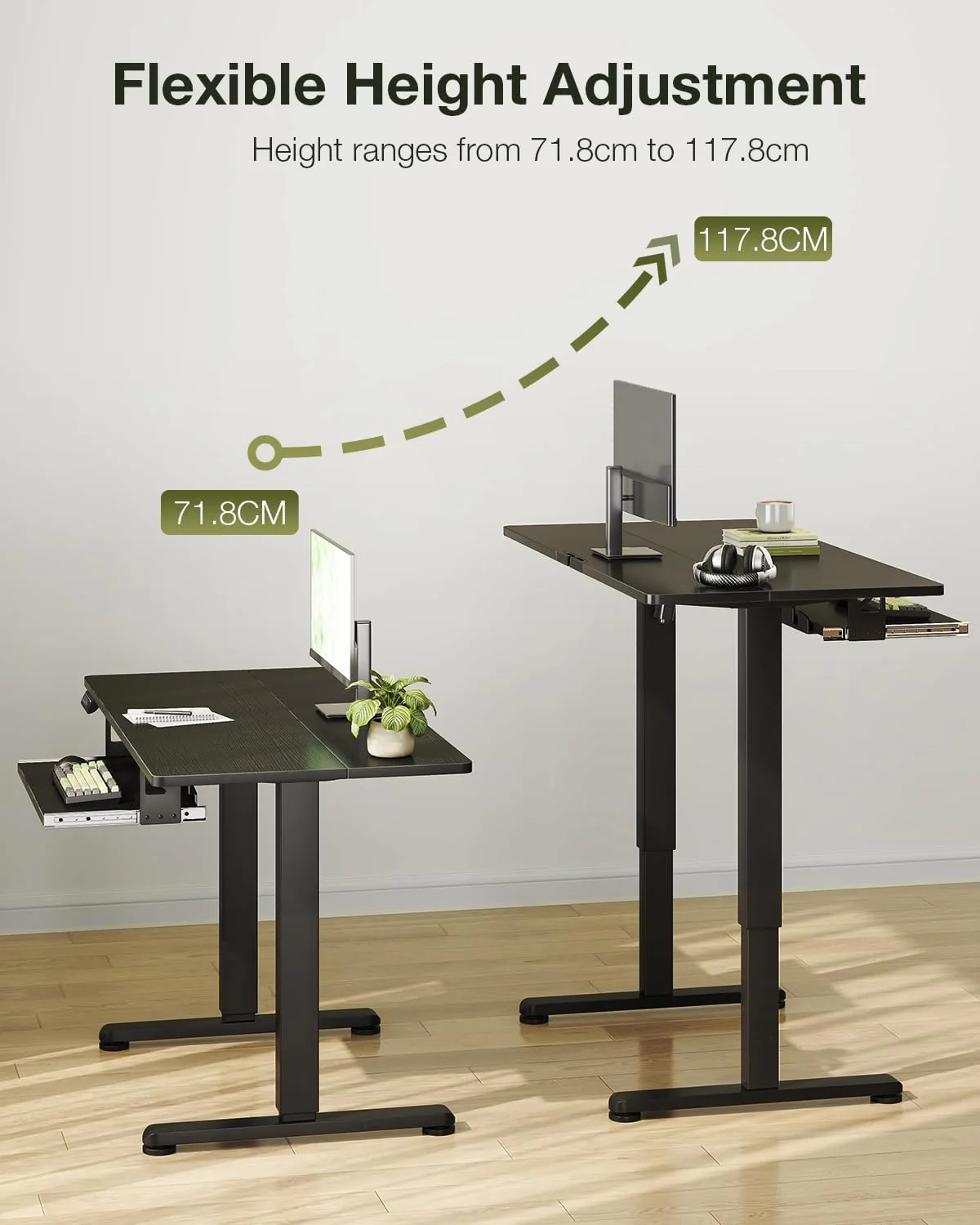 ODK Electric Desks Standing Desk with Keyboard Tray Height Adjustable 100 DEMO - Image 5