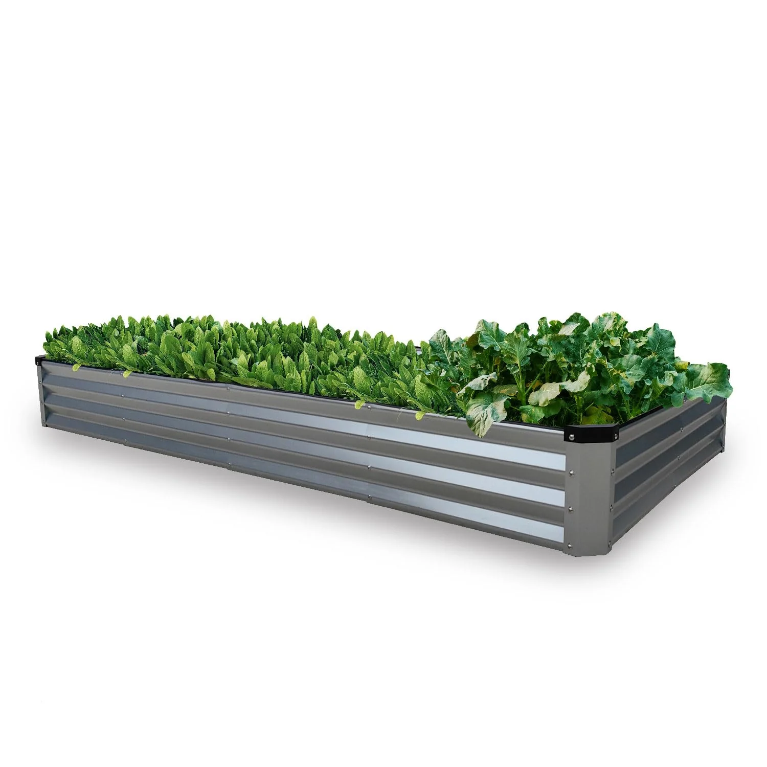 Galvanized Raised Garden Bed Kits - Metal Planter Boxes, 8x4x1 FT, Silver NEW