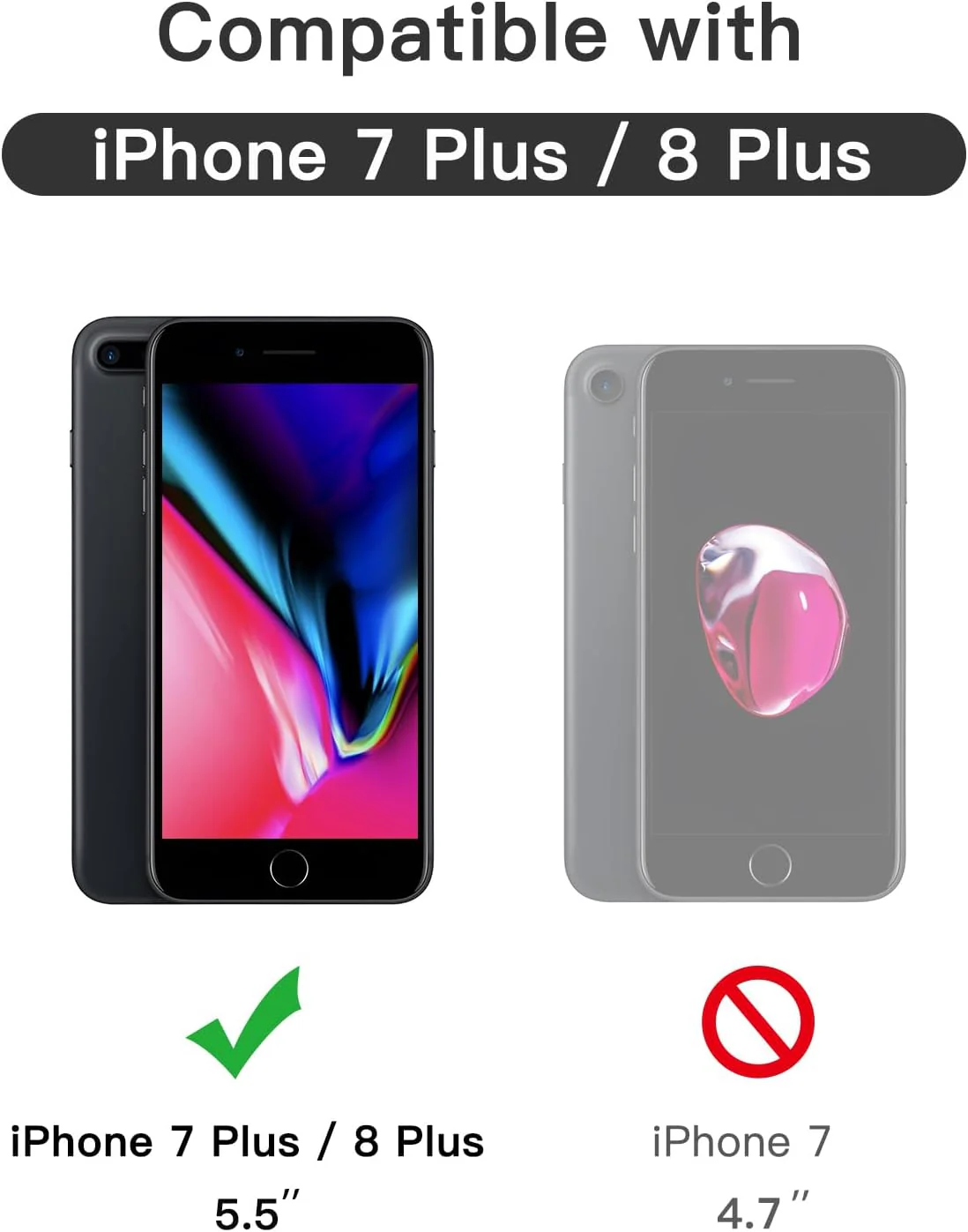 JETech Full Screen Protectors Coverage Screen Protector for iPhone 8 Plus/7 NEW - Image 3