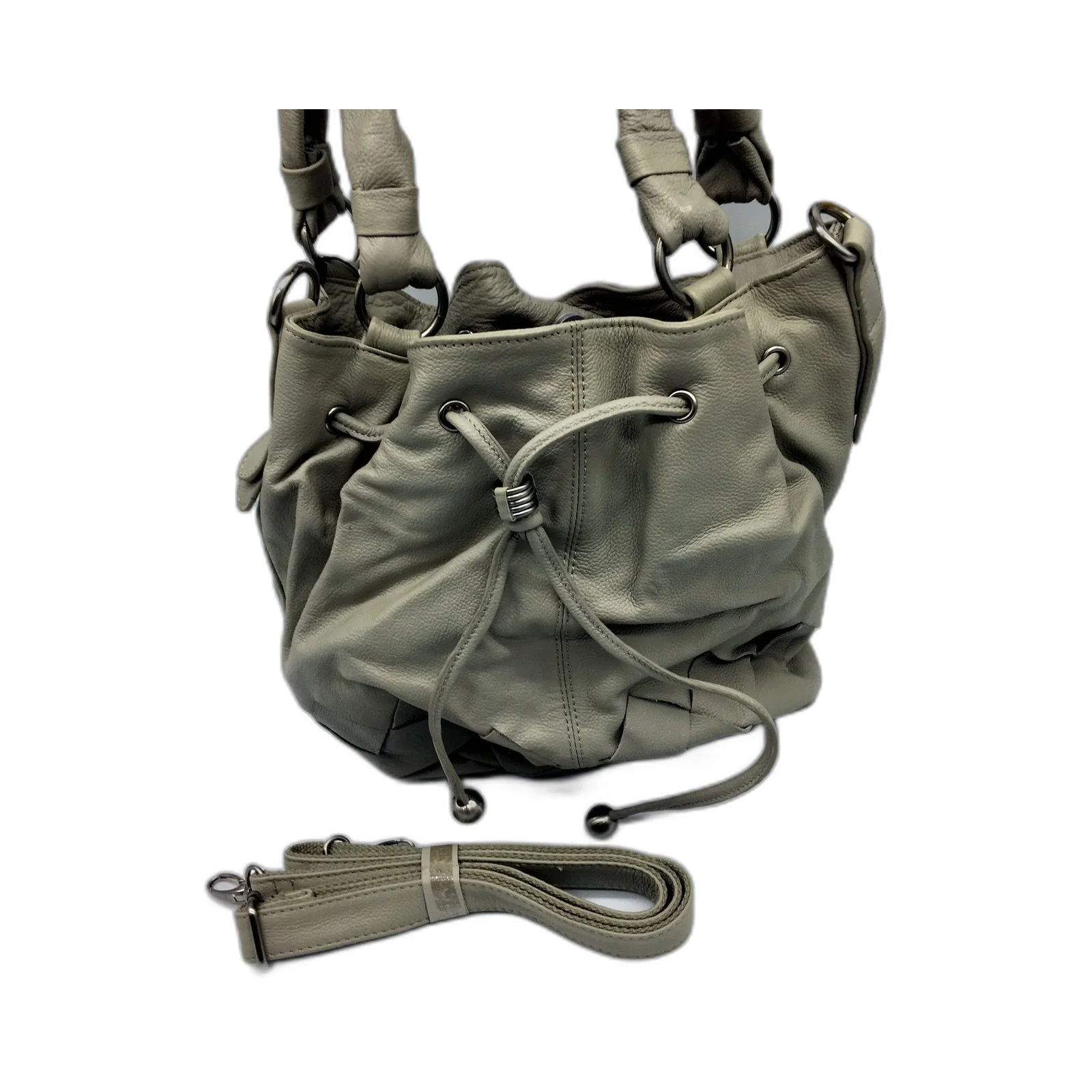 Poppy  Green Leather Hobo Handbag Womens Genuine Leather Grey Hobo Handbag NEW