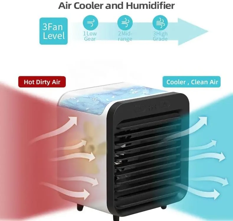 UniPro GOODS Portable Mini Air Conditioner Rechargeable Cooling Fan White NEW - Image 5