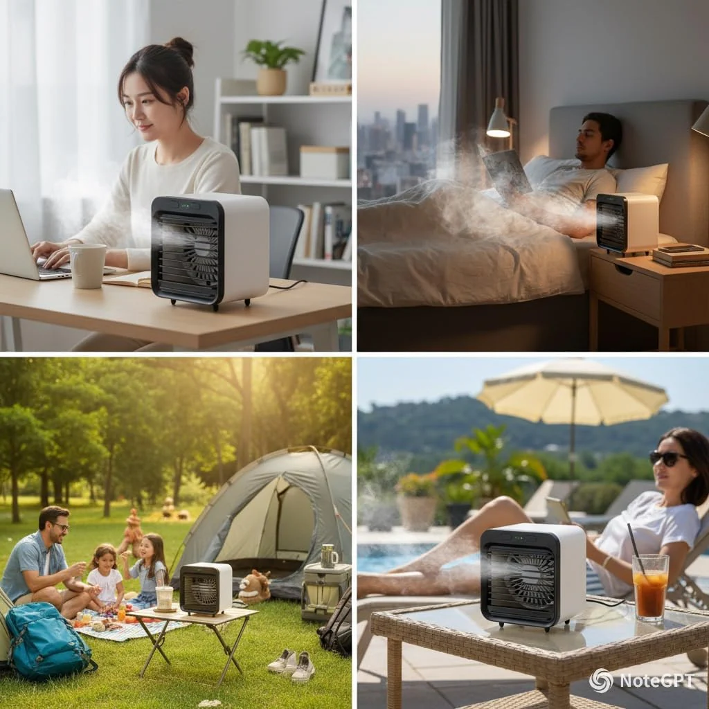 UniPro GOODS Portable Mini Air Conditioner Rechargeable Cooling Fan White NEW - Image 7