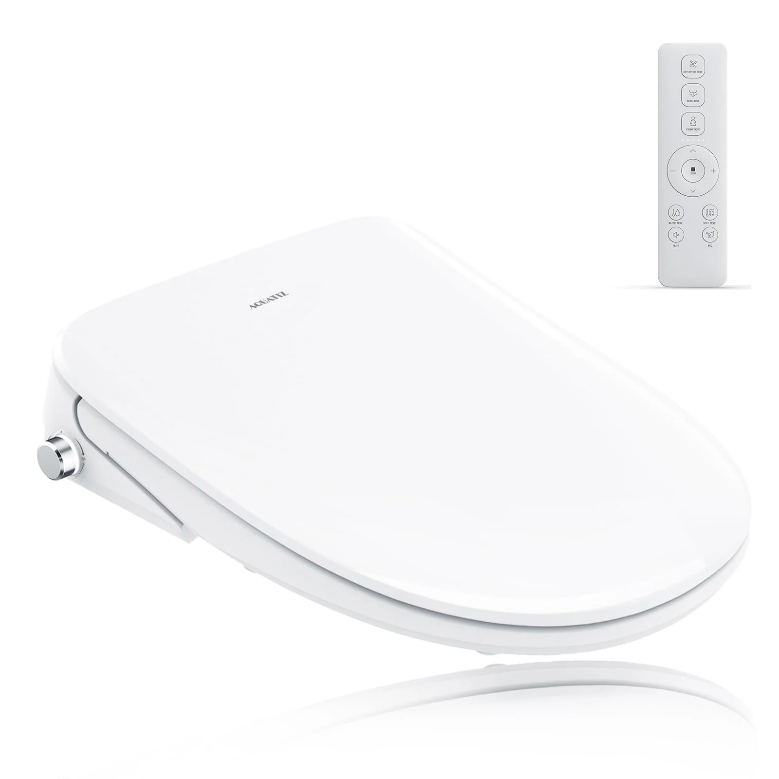 Aqua Space Electric Bidet Toilet Seat with Self-Cleaning Nozzle in White DEMO