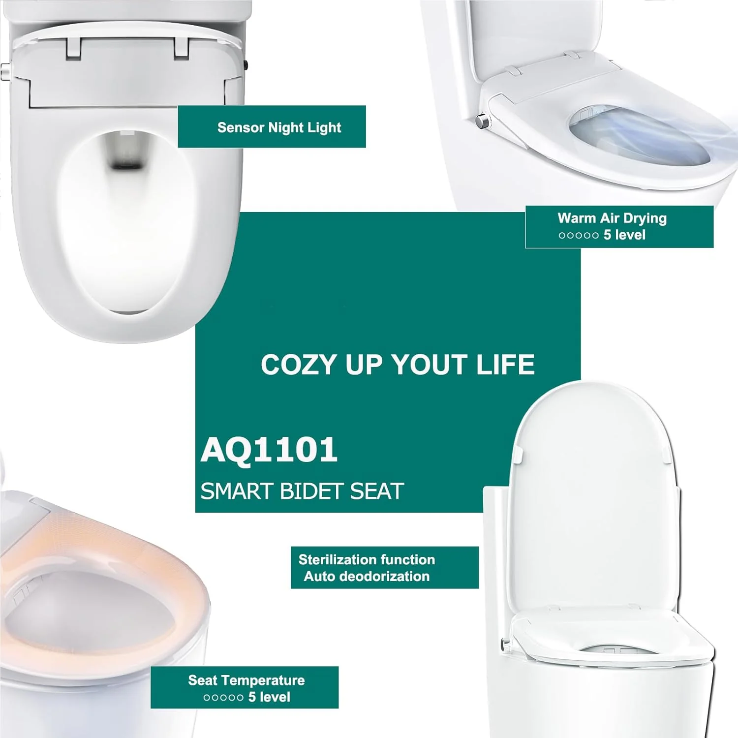 Aqua Space Electric Bidet Toilet Seat with Self-Cleaning Nozzle in White DEMO - Image 4