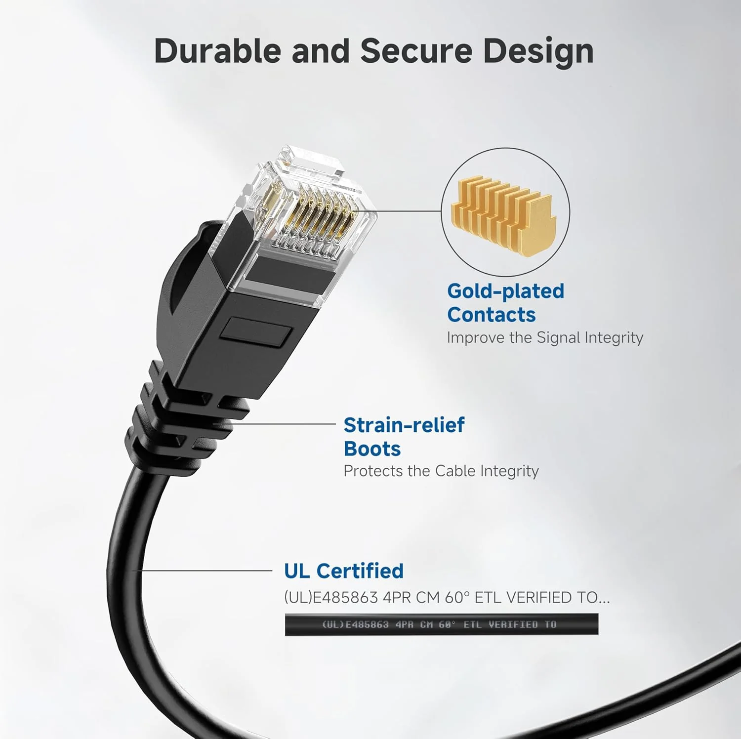 Cable Matters Ultra Thin Cat6 Ethernet Cable, 3m Snagless Black Cord for DEMO - Image 5