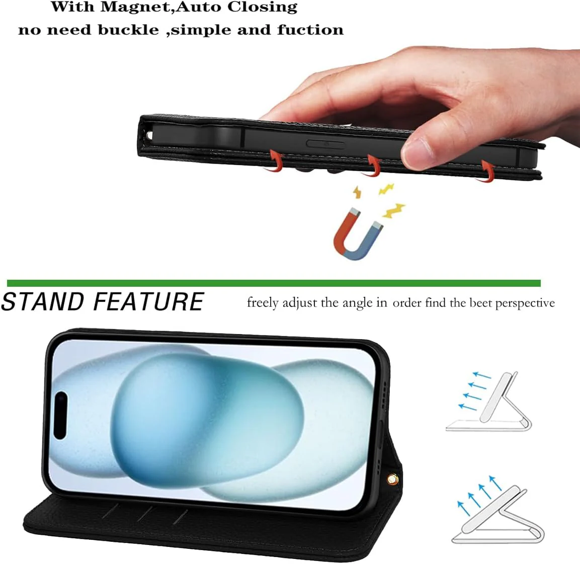 NanHou RFID Blocking Leather Flip Wallet Case with Magnetic Closure DEMO - Image 4