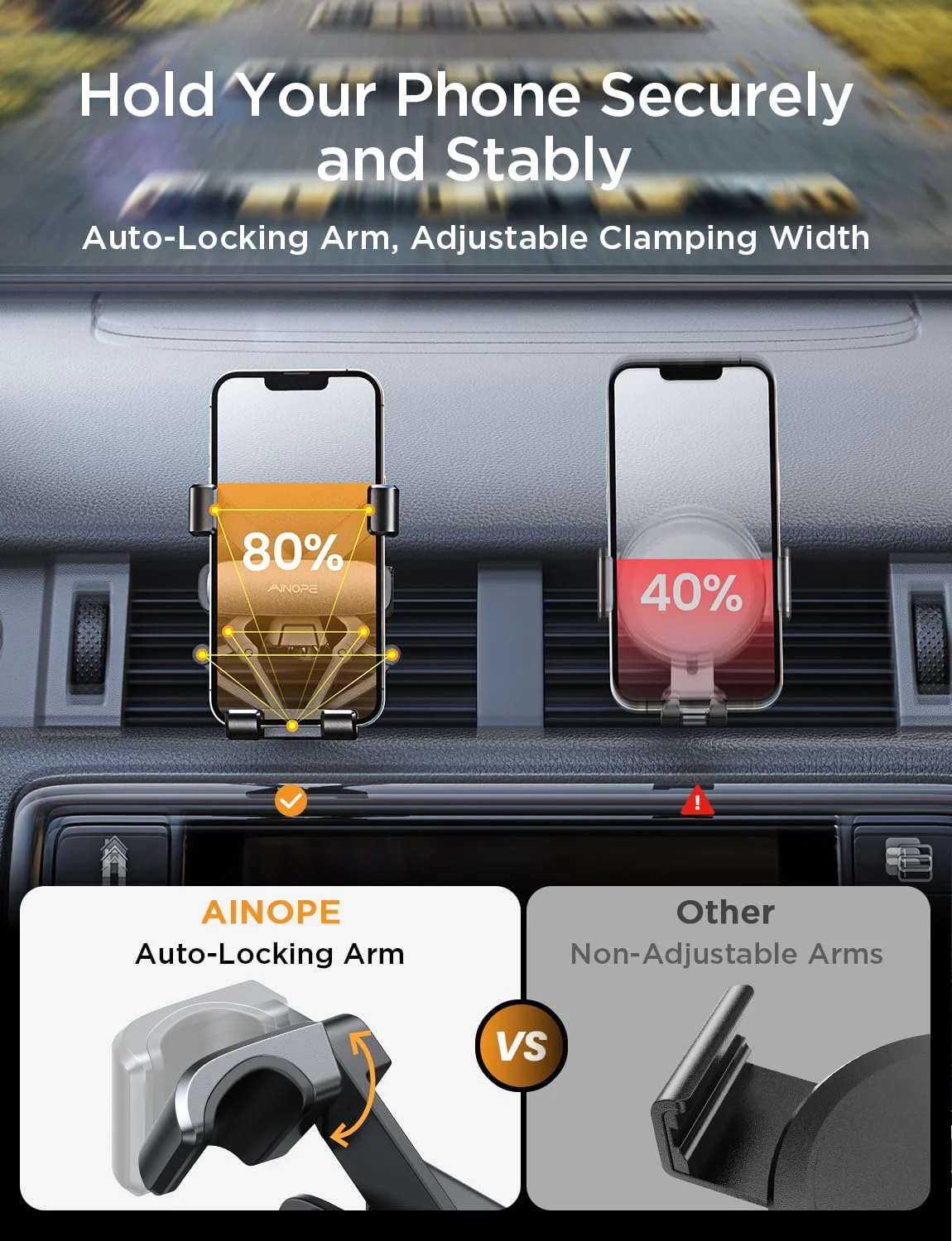 AINOPE Gravity Accessories Air Vent Car Phone Holder Mount Adjustable DEMO - Image 6