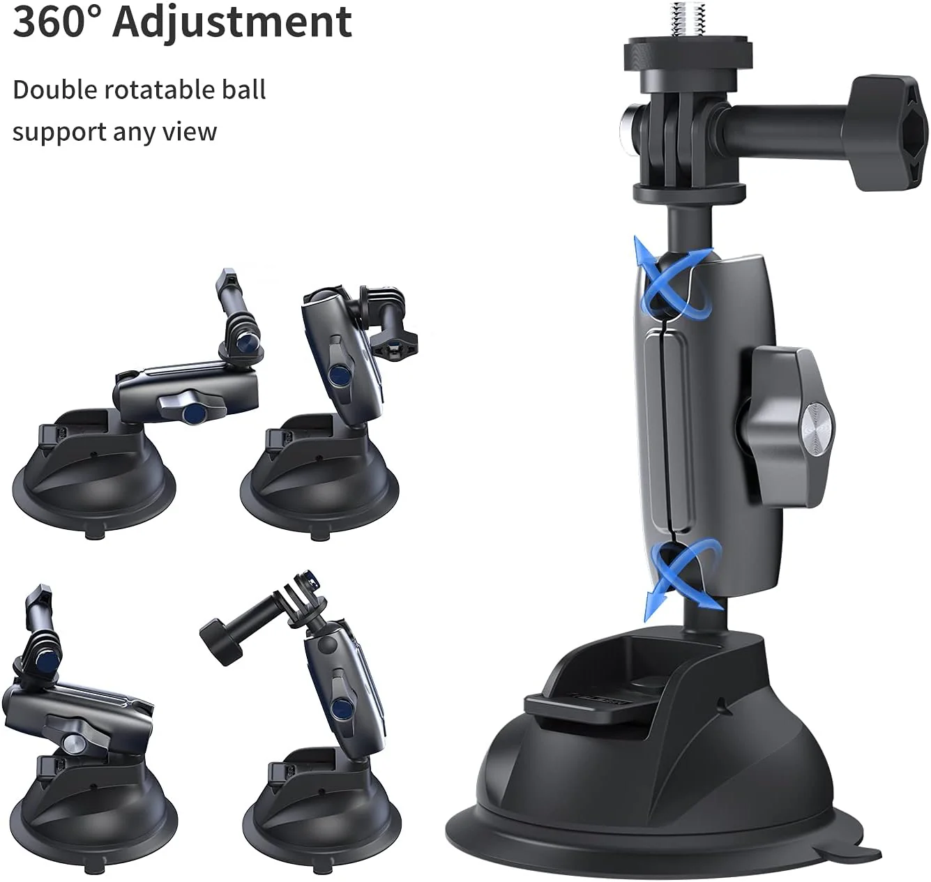 TELESIN 360 Rotation Suction Cup Car Mount Tripod Adapter Phone Holder DEMO - Image 4