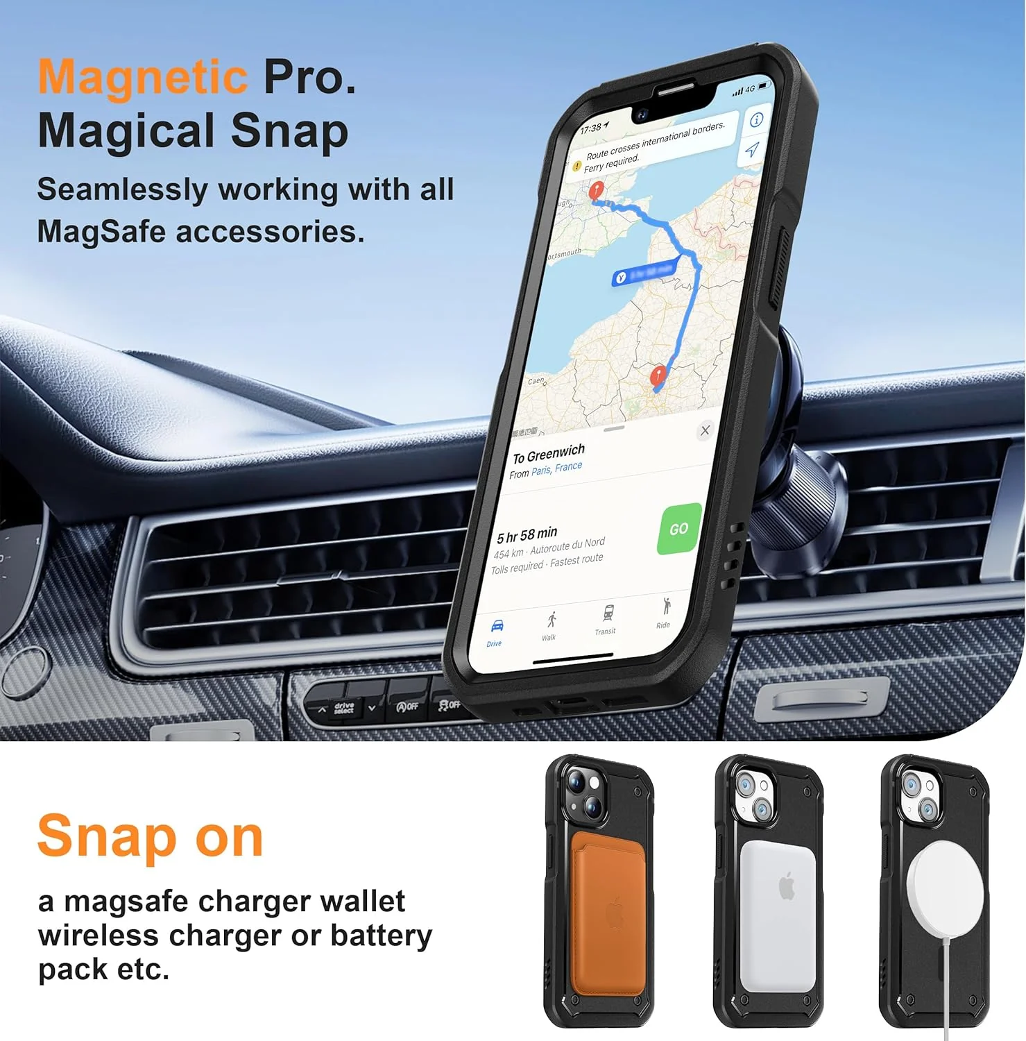 ORETECH Magnetic Basic Cases iPhone 14 Case with 2 Screen Protectors Heavy NEW - Image 2