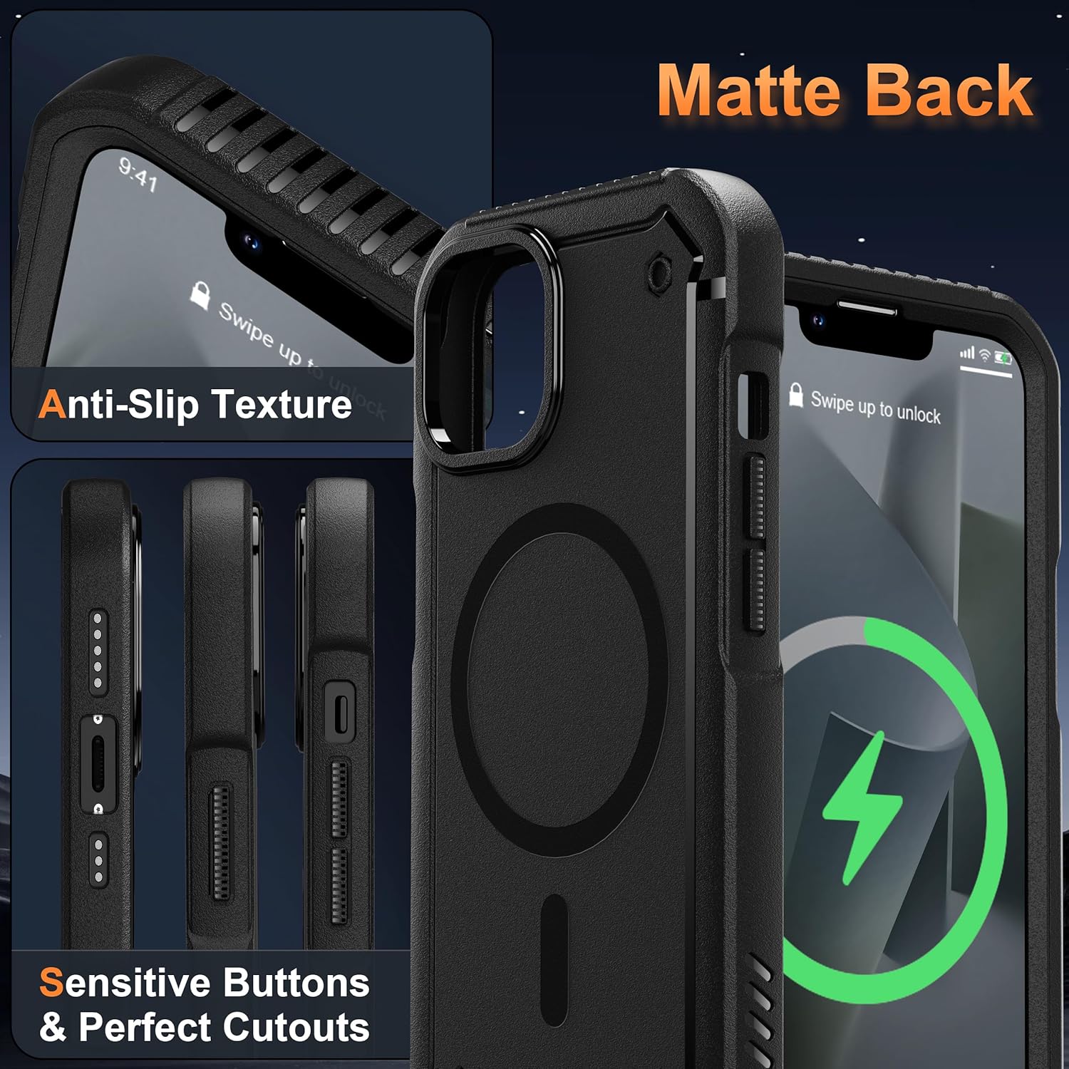 ORETECH Magnetic Basic Cases iPhone 14 Case with 2 Screen Protectors Heavy NEW - Image 5