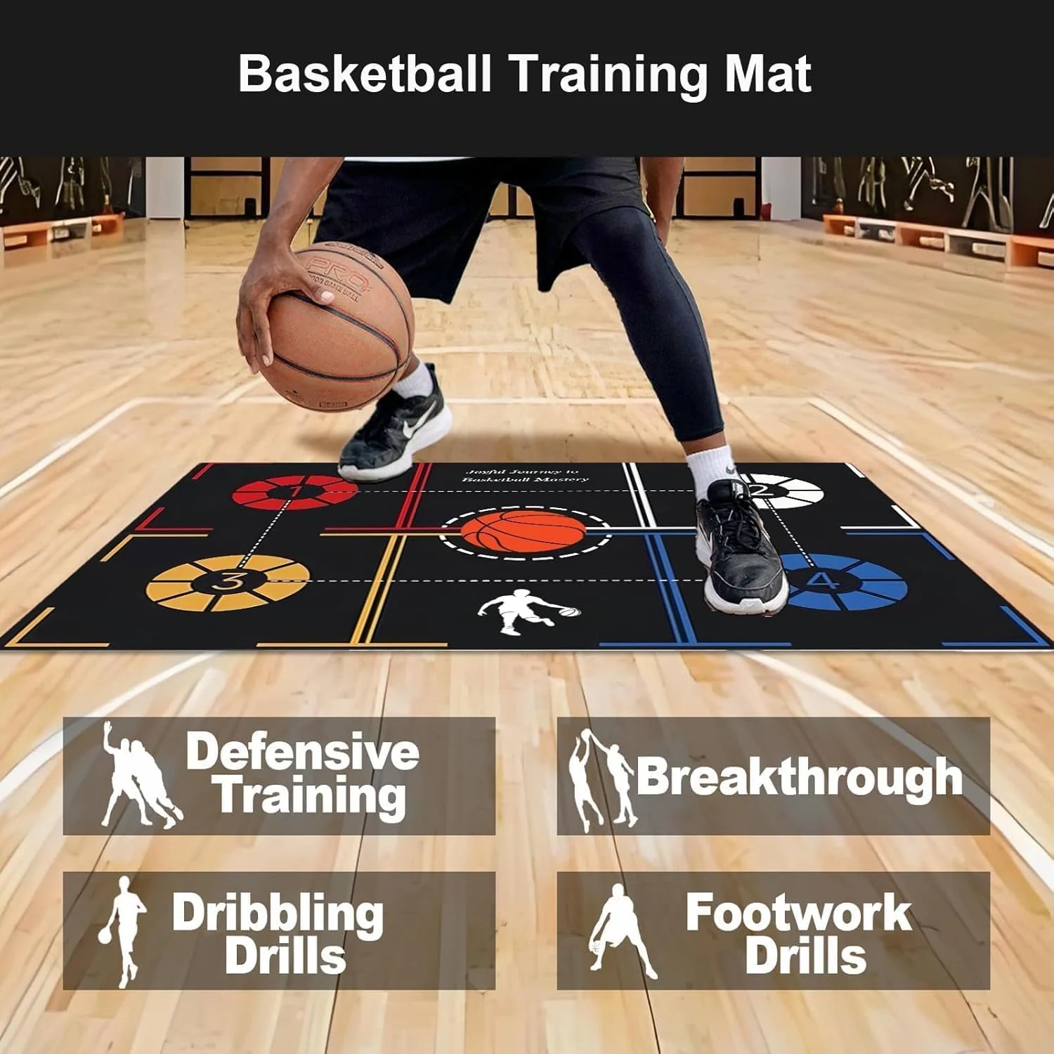 outdoorpal Multicolour Basketballs Training Equipment with Agility Pad and DEMO - Image 3
