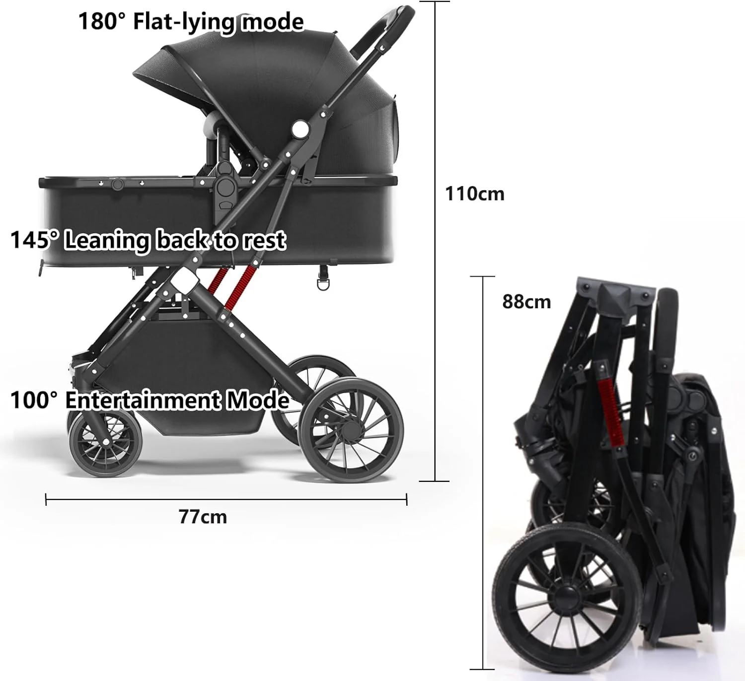 Tilpes Lightweight Buggies Aluminium Alloy Buggy Pram for Newborn to DEMO - Image 5