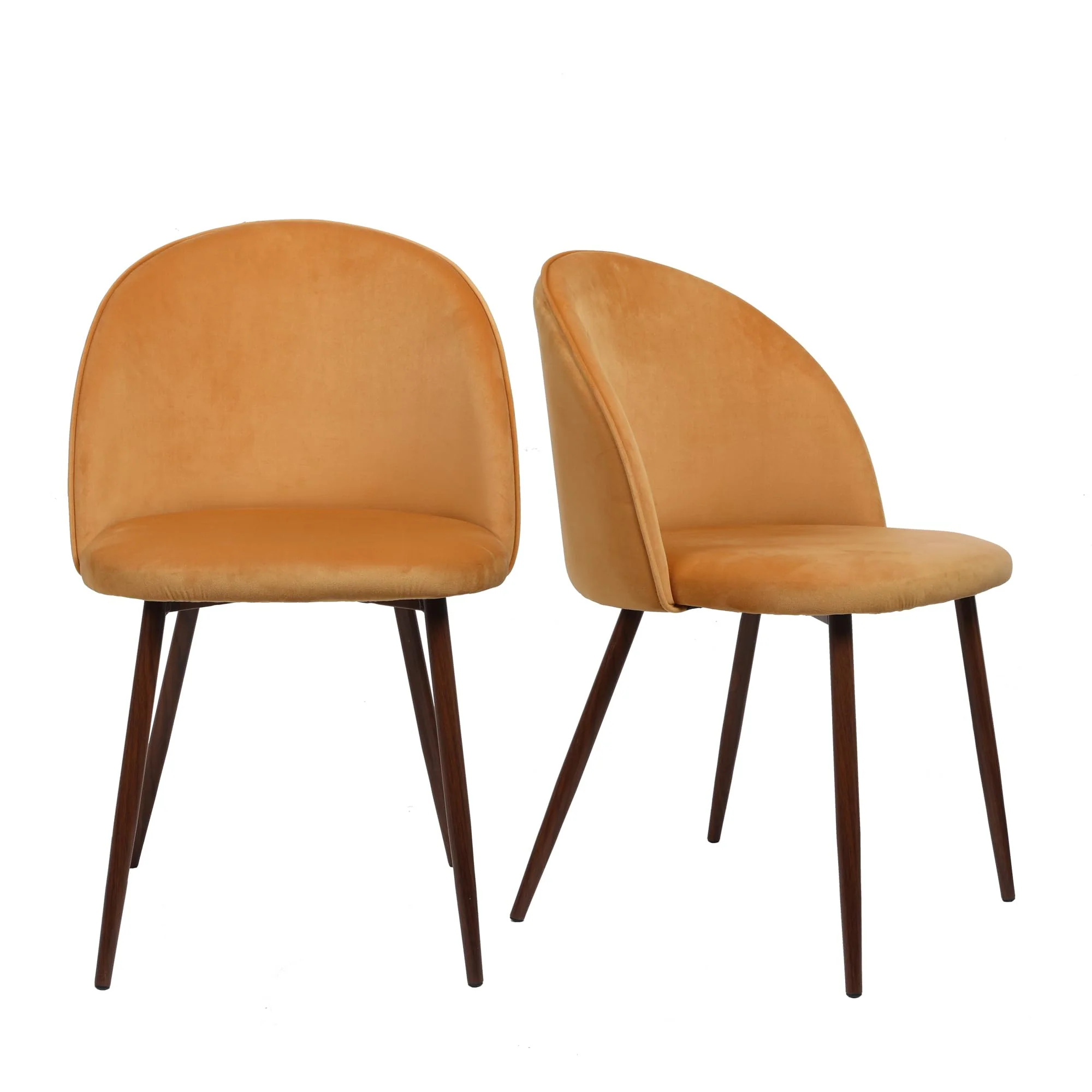 Levede Velvet Dining Chairs Set of 2 Chic Kitchen Orange Size 47 Γ 48cm DEMO