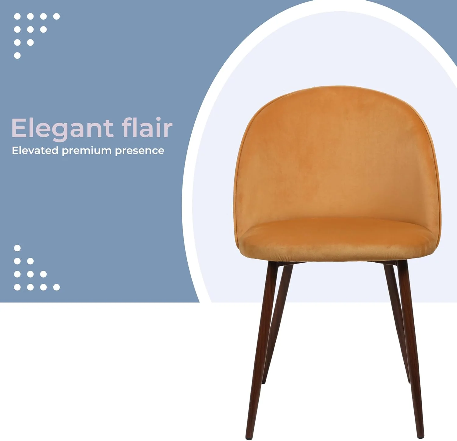 Levede Velvet Dining Chairs Set of 2 Chic Kitchen Orange Size 47 Γ 48cm DEMO - Image 7