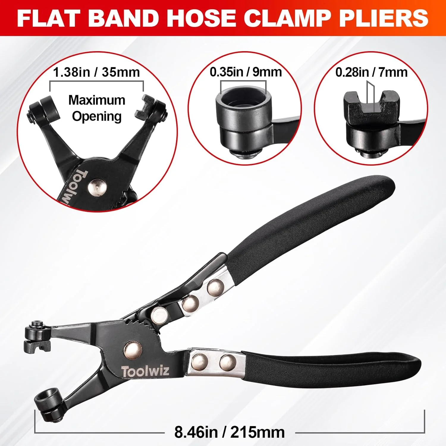 Toolwiz Hose Clamping Pliers Spring Coolant Radiator Clamp Carbon Steel NEW - Image 3