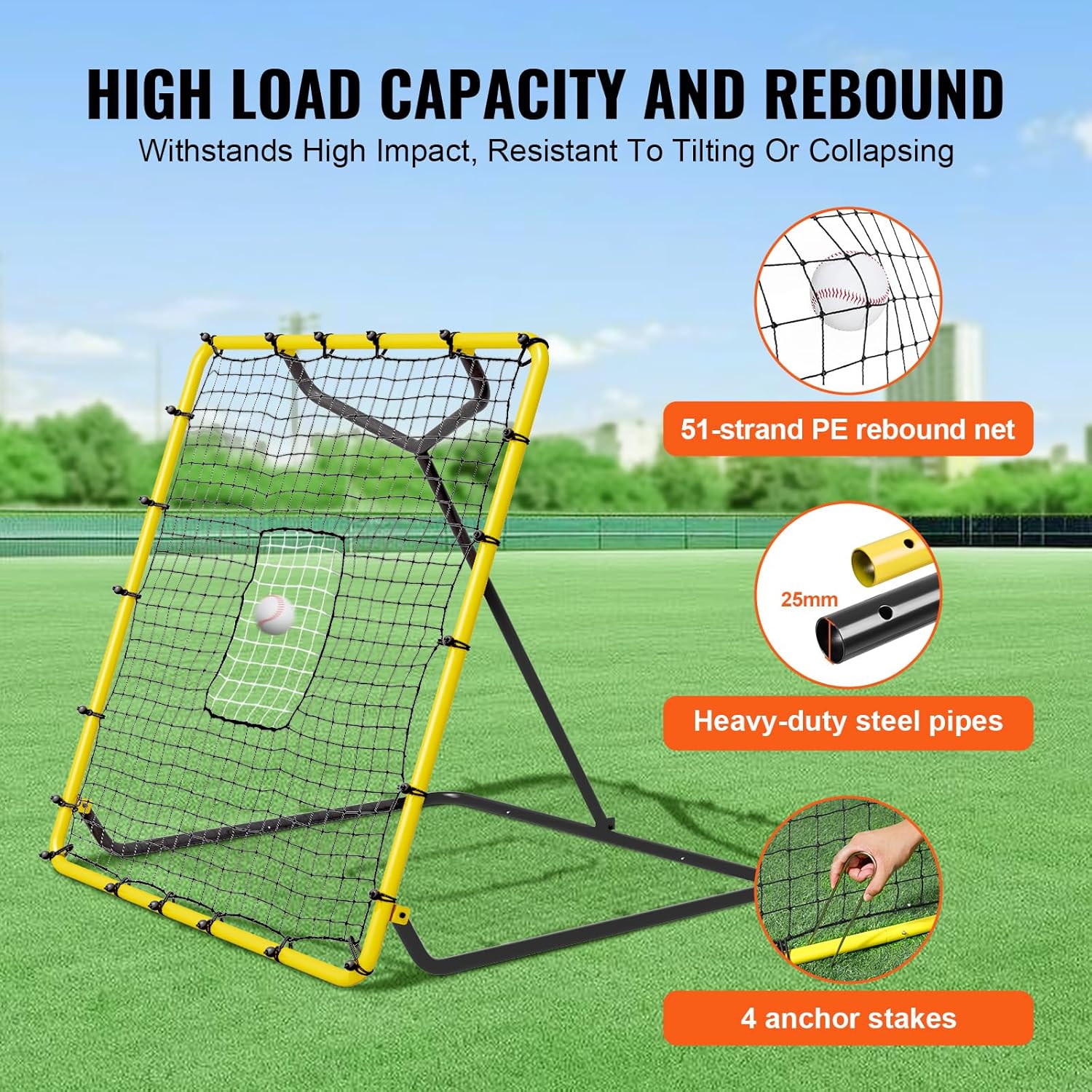 VEVOR Baseball Rebounder Net 4 x 4.5 Feet Pitchback Softball Training Size NEW - Image 5