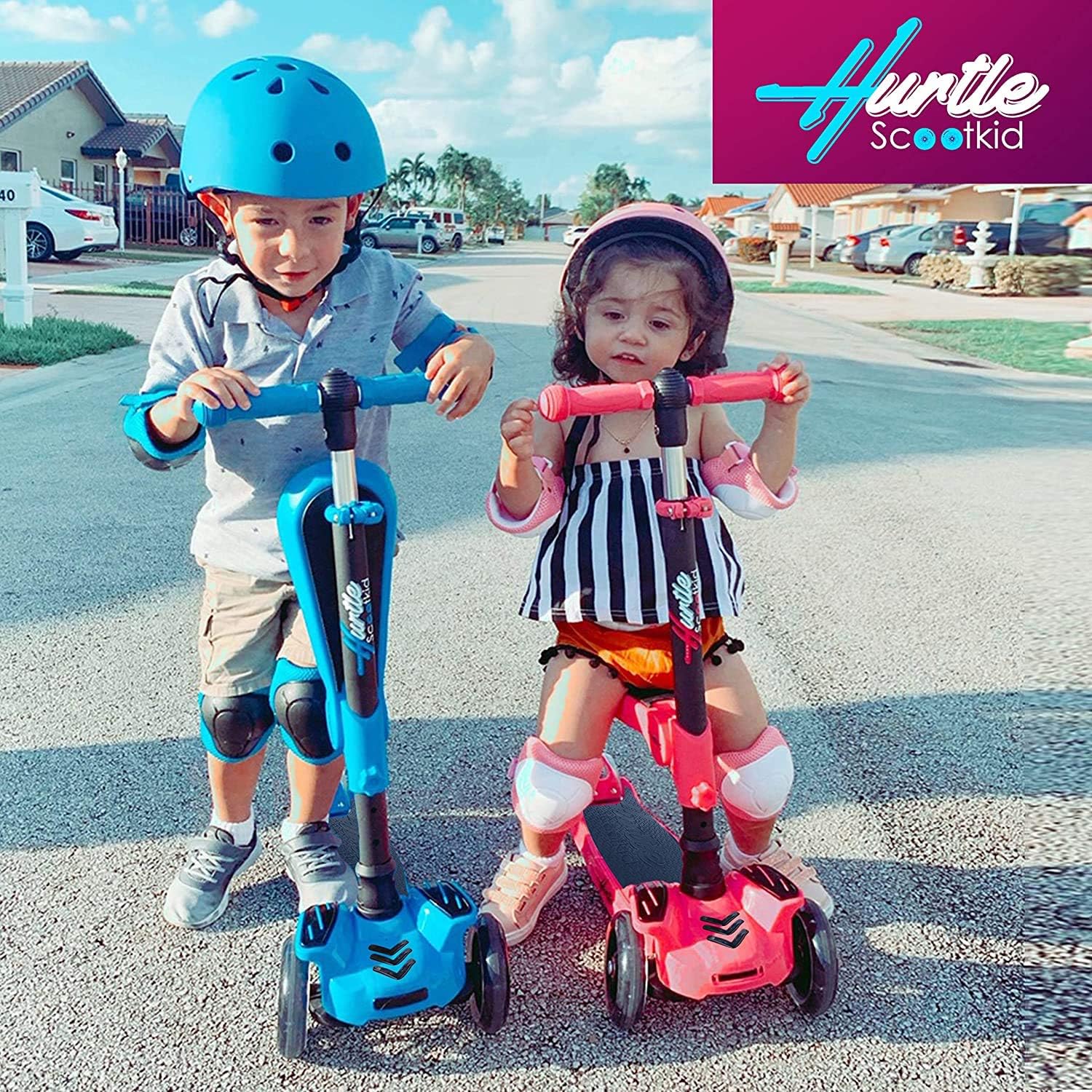 Hurtle 3-Wheeled Kick Scooter for Kids with LED Wheels Adjustable NEW - Image 7