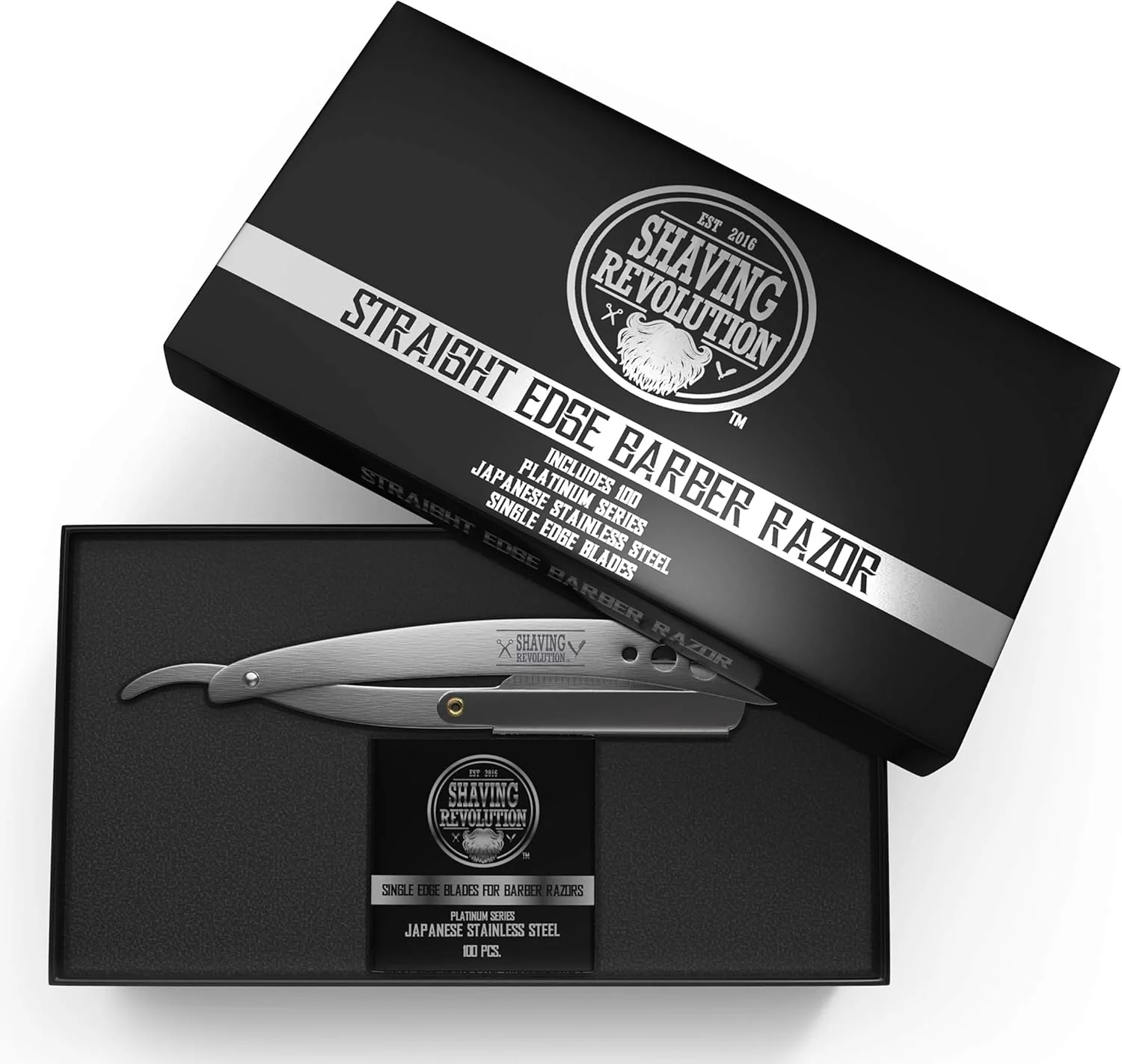 Shaving Revolution Razors Metallic Silver Professional Straight Razor for DEMO - Image 5