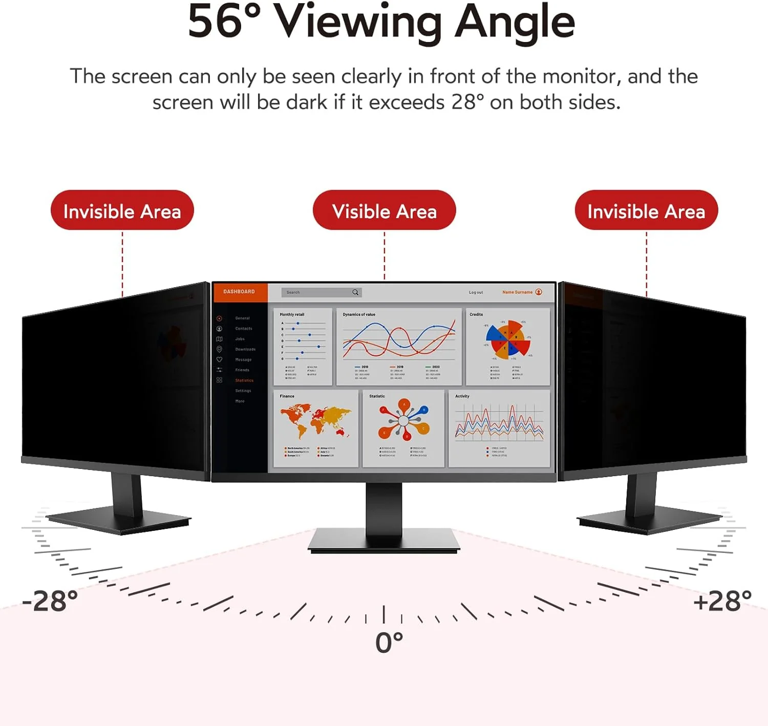 BERSEM 28 Inch Privacy Screen Protector for Computer Monitor 16:9 Ratio DEMO - Image 2